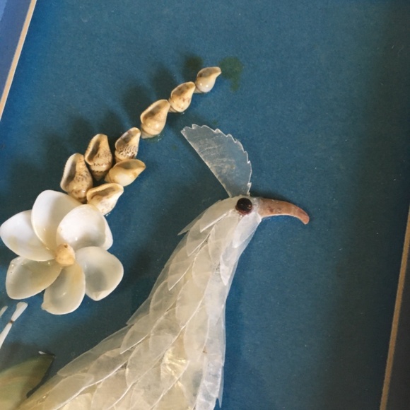 Gorgeous Vintage Peacock Shell Art - Picture 3 of 4